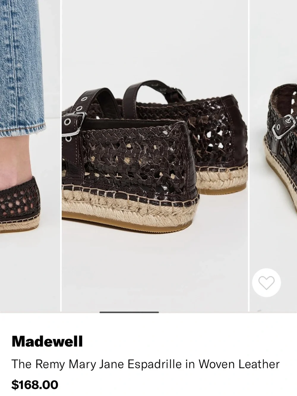 Madewell Remy Mary Jane Espadrille - Black Woven Leather
